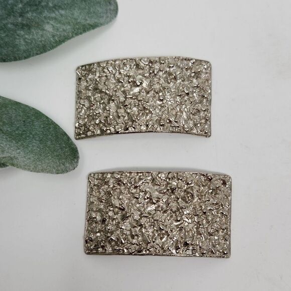 MUSI Silver Rectangle Shoe Clips - Picture 4 of 6